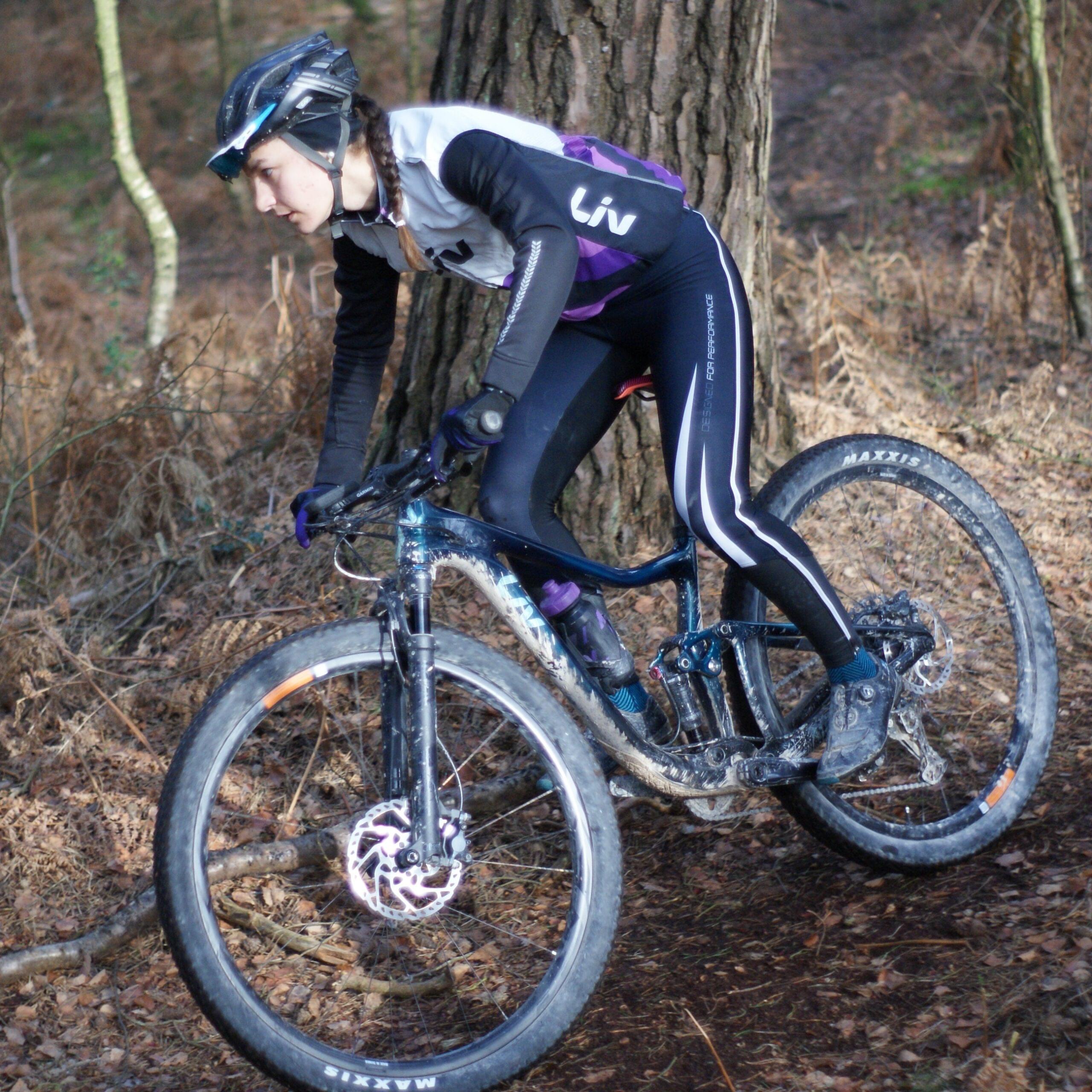 Female cross country mountain bike racer, UK
